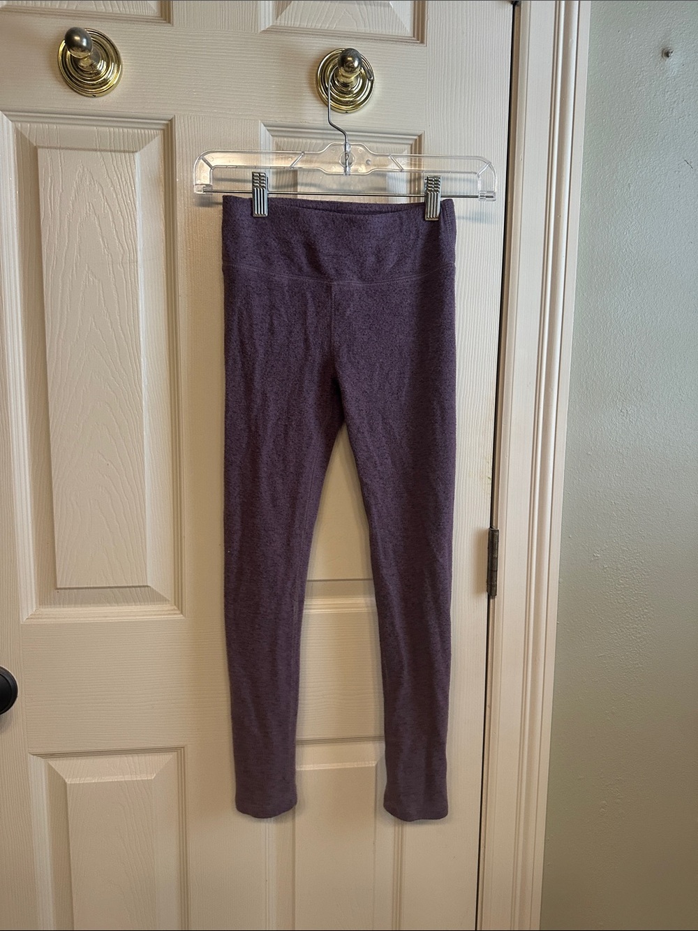 Kids Stretchy Purple Knit Jogger Leggings